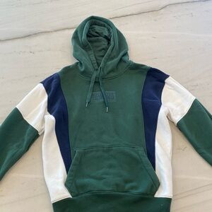 Hollister Tri-Color Hoodie in Green, White, and Blue